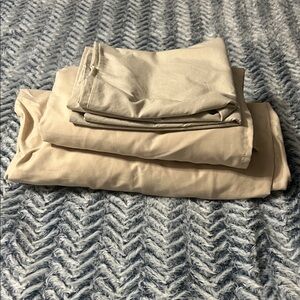 Set of Cream and Tan Bed Sheets